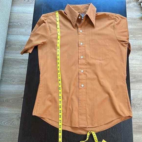 Vintage wide lapel short sleeve button up shirt SZ M - Picture 4 of 5